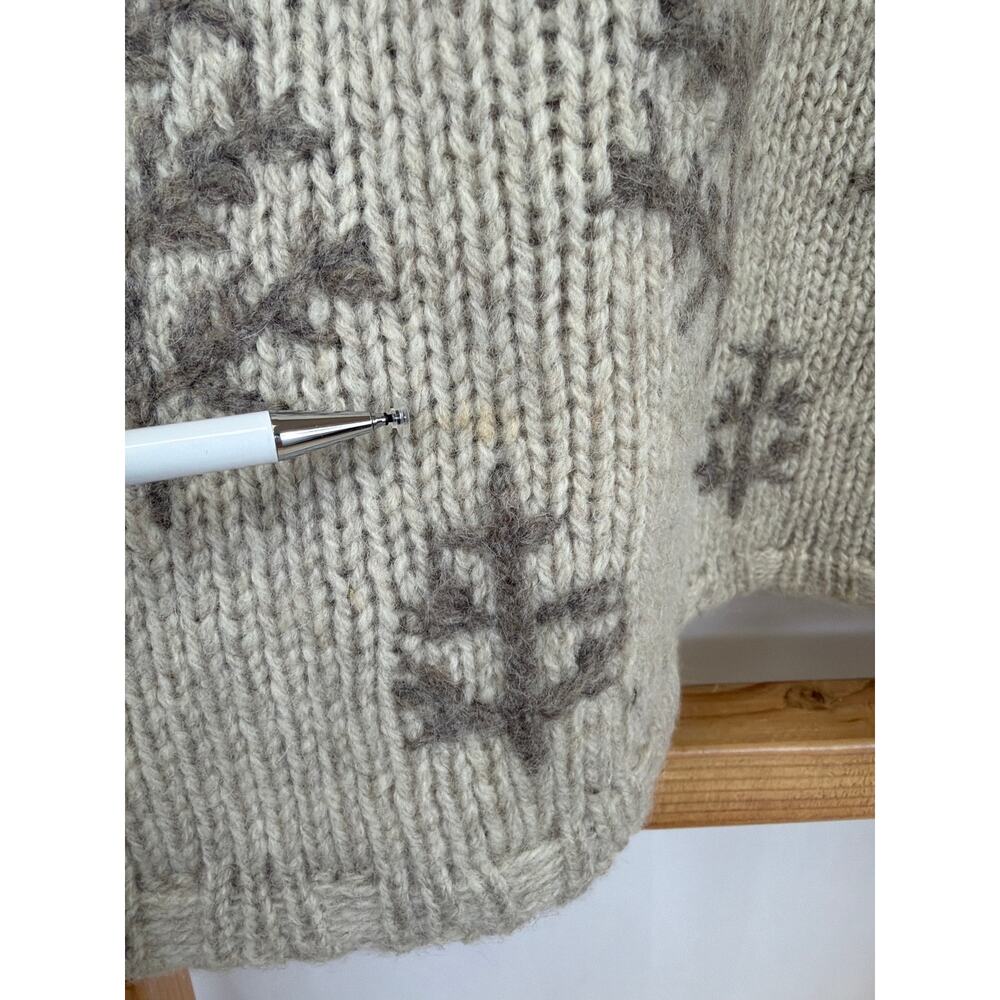 Vintage Eddie Bauer Cream Tree Pattern Wool Sweater Size XXL - Picture 4 of 7